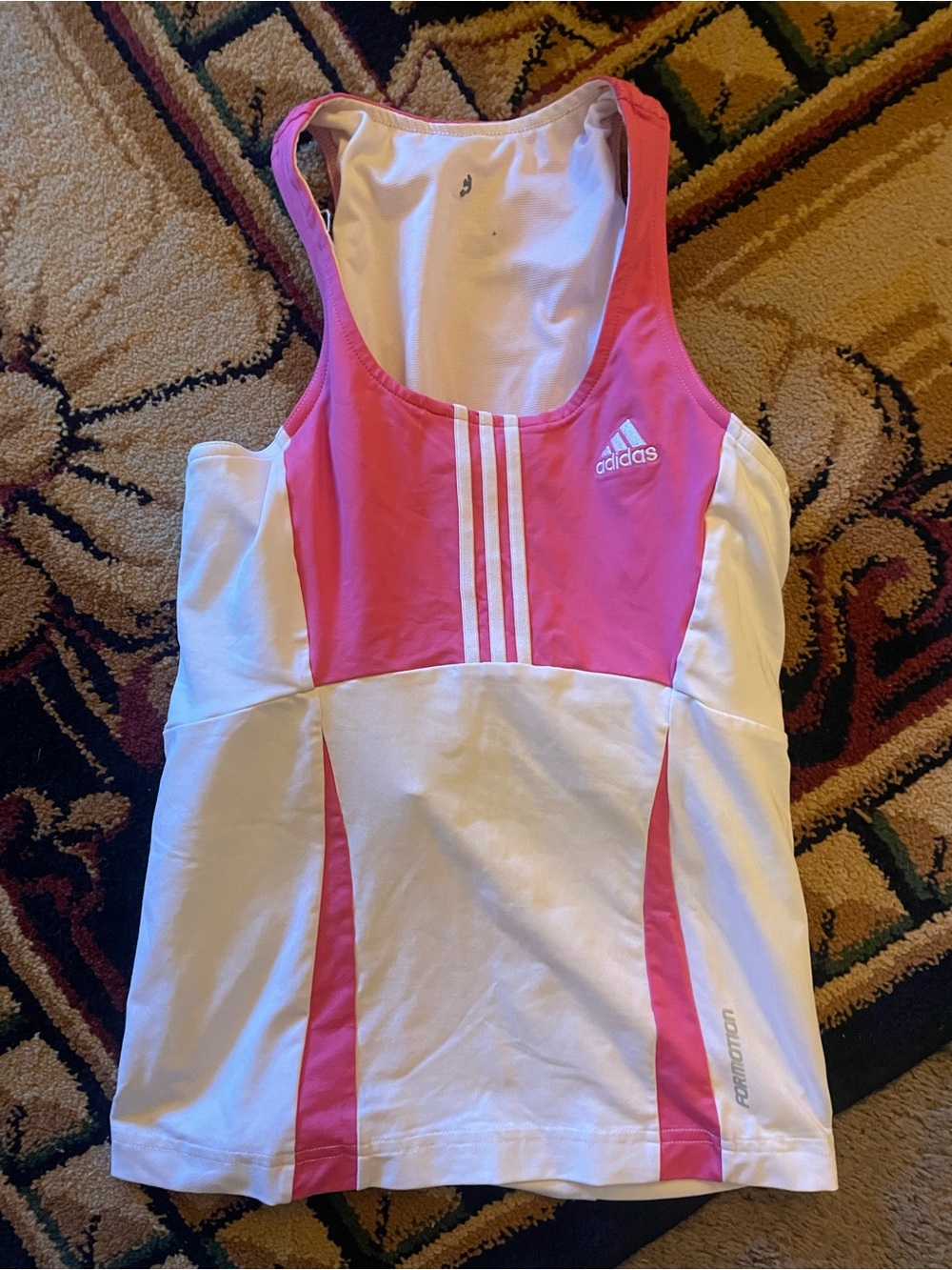 Adidas Pink & White Athletic Tank Top